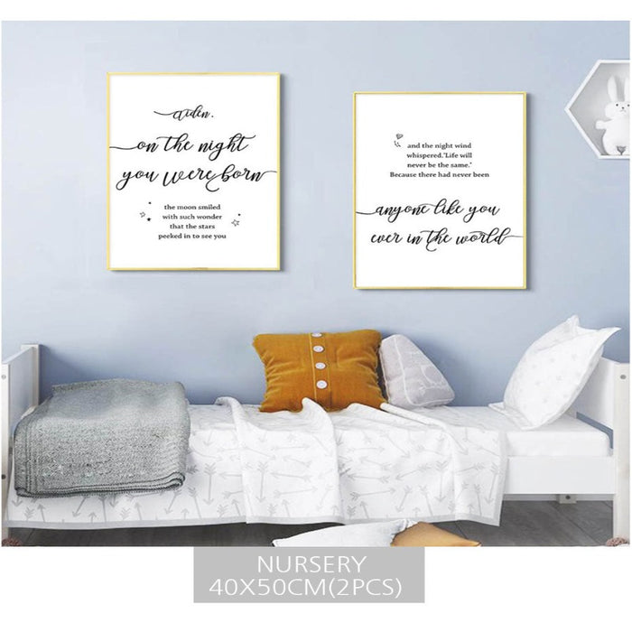 Baby And Parent Name Personalized - Canvas Wall Art Painting