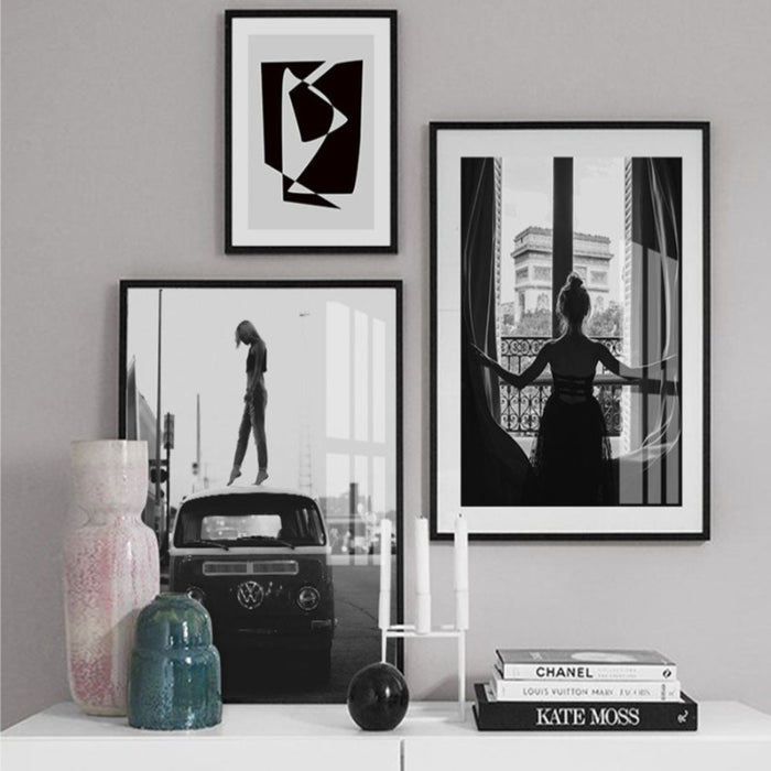 Abstract Scandinavia Black White Wall Art Pictures - Canvas Wall Art Painting