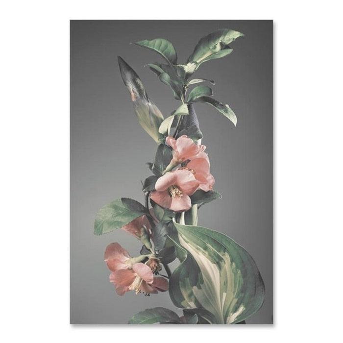 Modern Pink Floral Girl Calm - Canvas Wall Art Painting