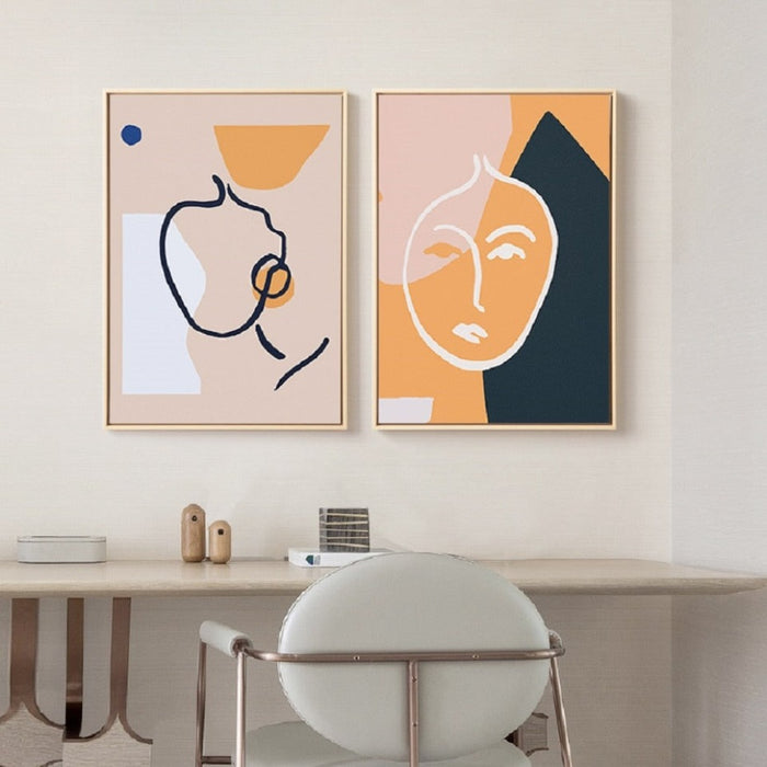 Scandinavia Abstract Figure Line Posters - Canvas Wall Art Painting