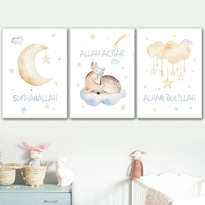 Sweet Islamic Pictures Nursery - Canvas Wall Art Painting