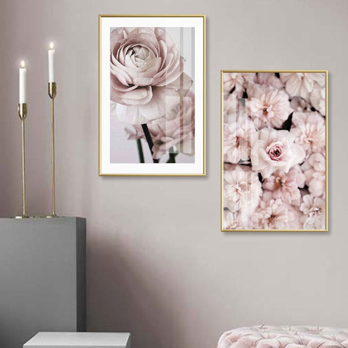 Modern Romantic Light Pink Peonies Flowers - Canvas Wall Art Painting