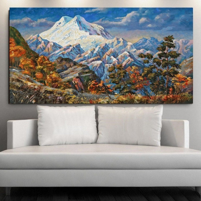 Mountain Autumn Landscape In Bright Tones - Canvas Wall Art Painting