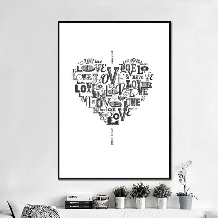 Love Heart Wine Prints Kitchen Posters - Canvas Wall Art Painting