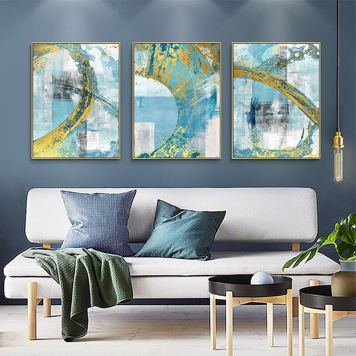 Blue Prints Poster - Canvas Wall Art Painting