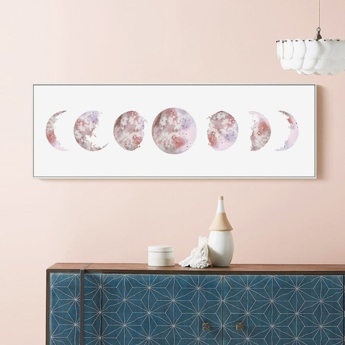 Modern Space Various Moon Phases Prints  - Canvas Wall Art Painting