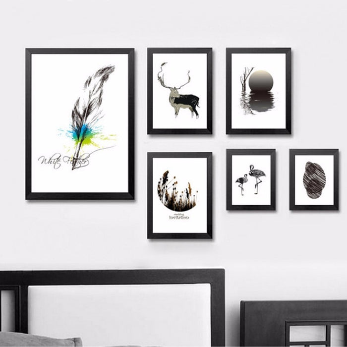 Nordic Nature Canvas Painting Animals - Canvas Wall Art Painting
