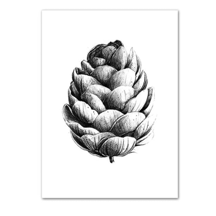 Hand Draw Pine Cone - Canvas Wall Art Painting