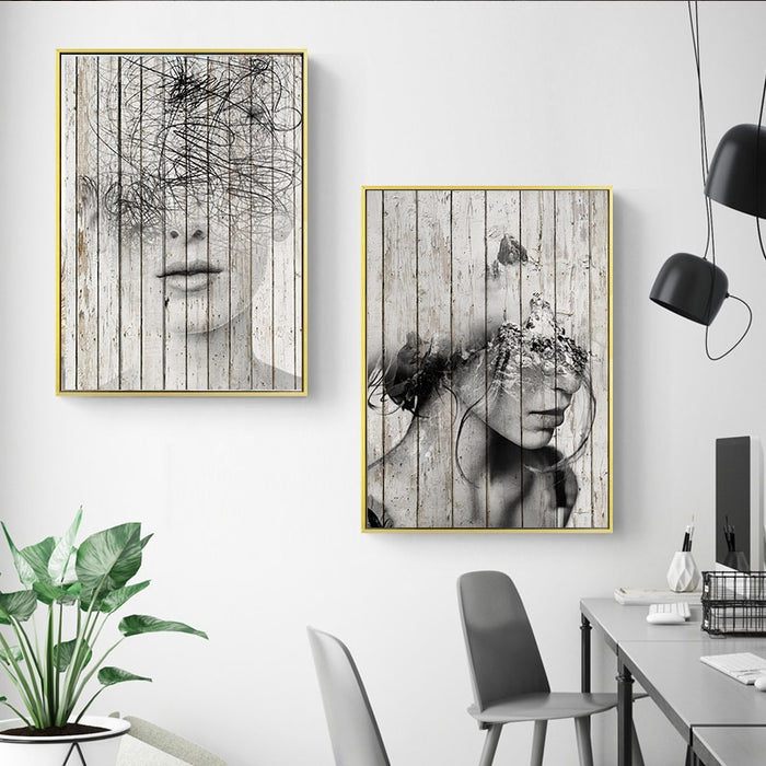 Abstract Figure Prints - Canvas Wall Art Painting