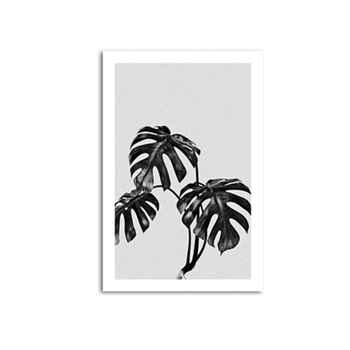 Modern Palm Coconut Tree Prints Black - Canvas Wall Art Painting