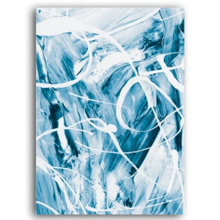 Blue Abstract Canvas Paintings Wall - Canvas Wall Art Painting