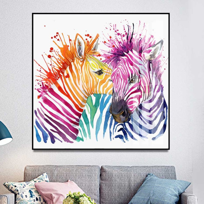 Vivid African Zebras - Canvas Wall Art Painting