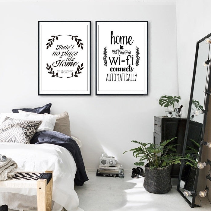Home Quotes Minimalist Nordic  - Canvas Wall Art Painting