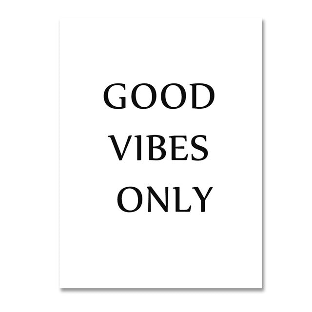 Show Good Vibes Only Quote - Canvas Wall Art Painting