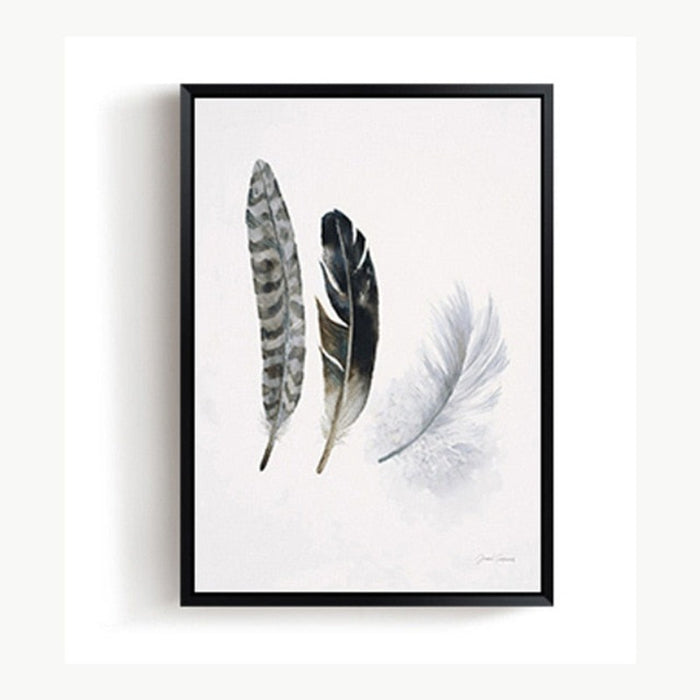 Vintage Abstract Beautiful Feather - Canvas Wall Art Painting