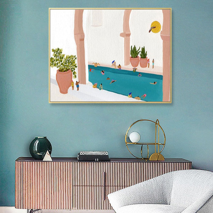Summer Swimming Party Wall Art Pictures - Canvas Wall Art Painting