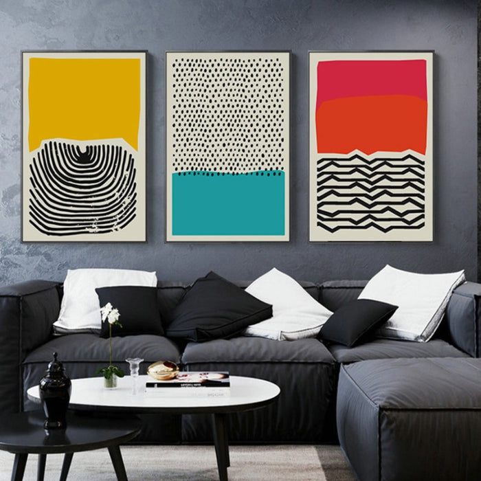 Multicolored Abstract Geometric Wall Art  - Canvas Wall Art Painting