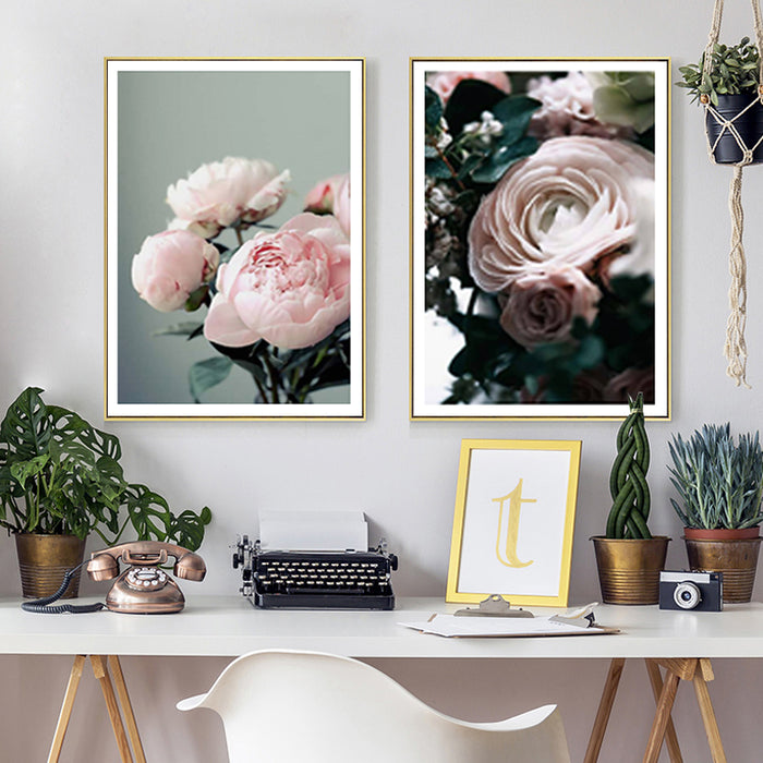 Modern Peonies Floral Canvas Painting Gallery Flower - Canvas Wall Art Painting