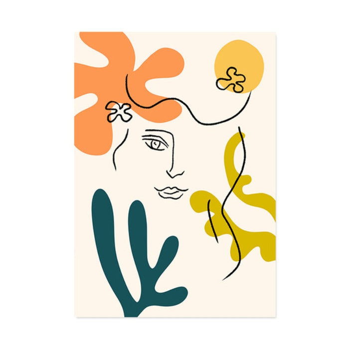 Scandinavia Abstract Figure Plants Pictures Wall Art - Canvas Wall Art Painting