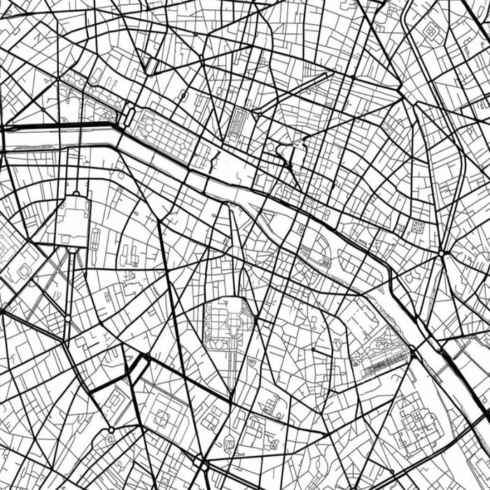 Modern City Maps Travel Contour - Canvas Wall Art Painting