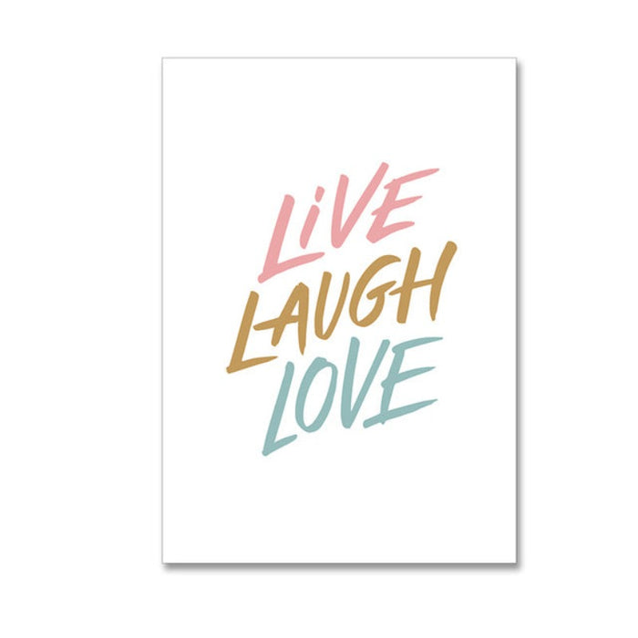 Modern Pink Fashion Love Live Laugh Rose - Canvas Wall Art Painting