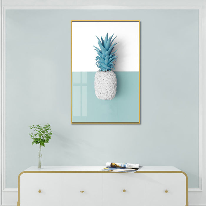 Mint Green Pineapple Plants Prints Nordic Wall Art  - Canvas Wall Art Painting