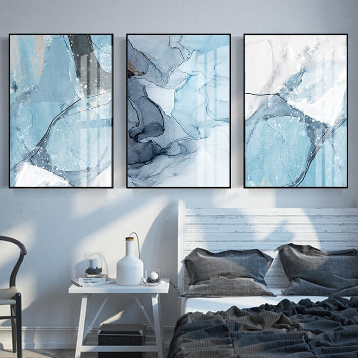 Blue Marble Texture - Canvas Wall Art Painting