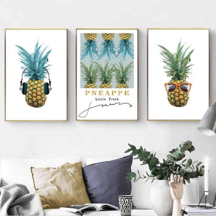 Fresh Pineapple Music - Canvas Wall Art Painting