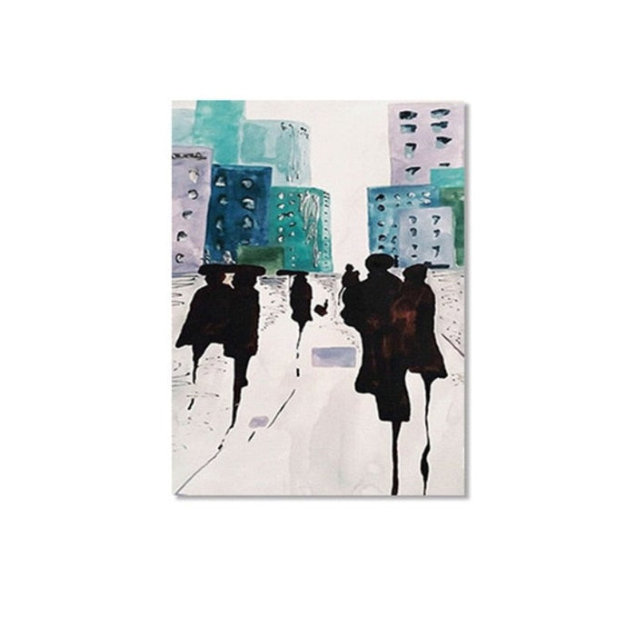 Shadows In City - Canvas Wall Art Painting