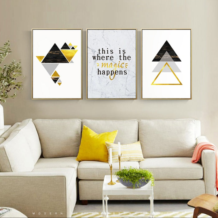 Modern Abstract Geometry Triangles - Canvas Wall Art Painting