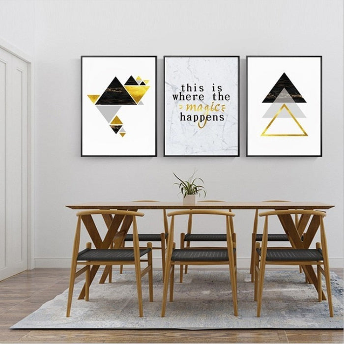 Modern Abstract Geometry Triangles - Canvas Wall Art Painting