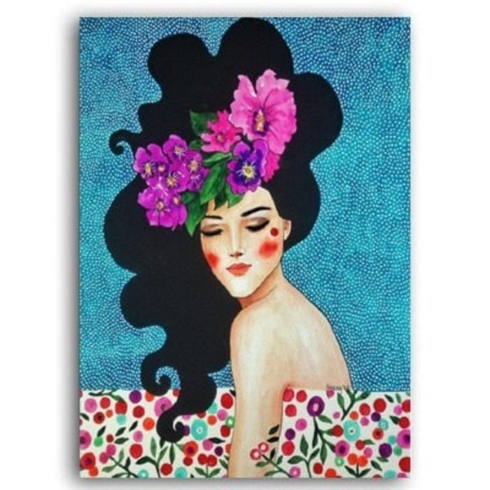Fashion Flower Girl - Canvas Wall Art Painting
