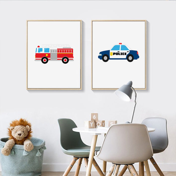 Nursery Truck Taxi - Canvas Wall Art Painting