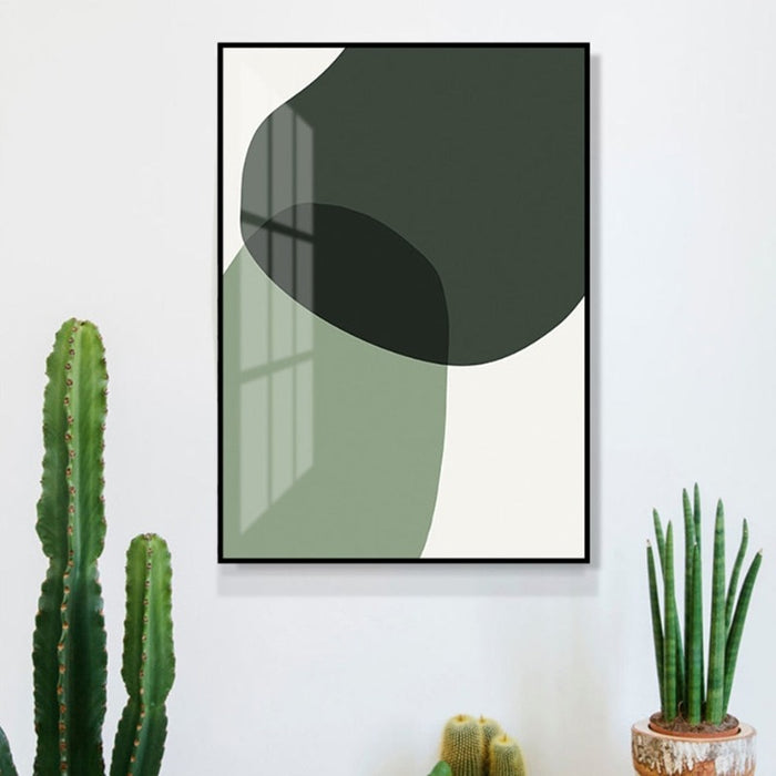 Geometric Green Color Block - Canvas Wall Art Painting