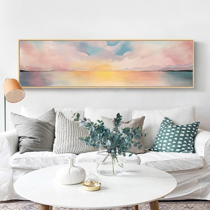 Panoramic Landscape Scene Abstract - Canvas Wall Art Painting