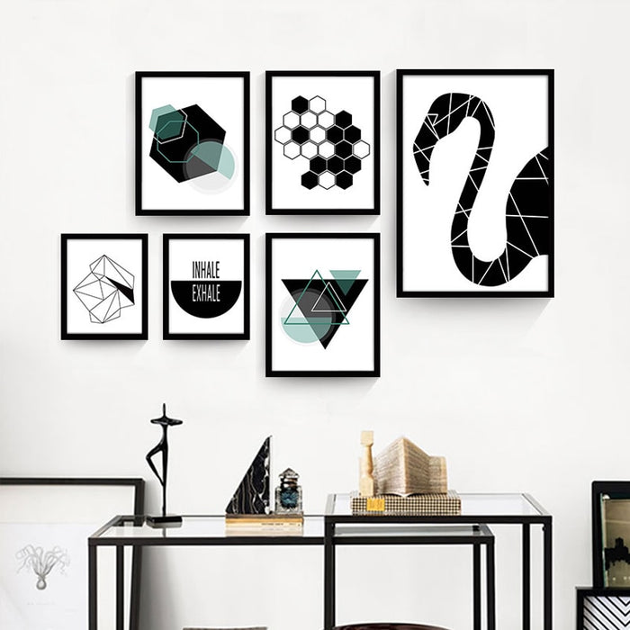 Geometric In Black - Canvas Wall Art Painting