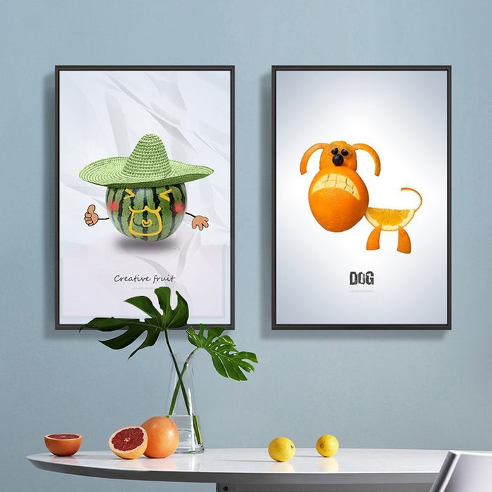 Dancing Cool Fruits - Canvas Wall Art Painting