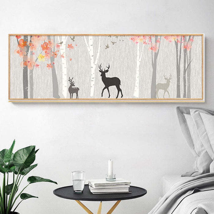 Woodland Deer Landscape - Canvas Wall Art Painting