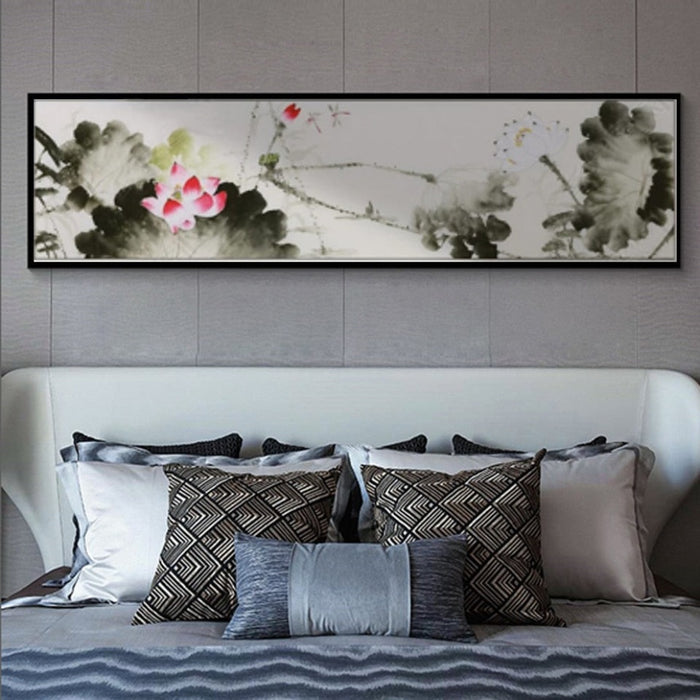 Watercolor Lotus Chinese Canvas Paintings Flower