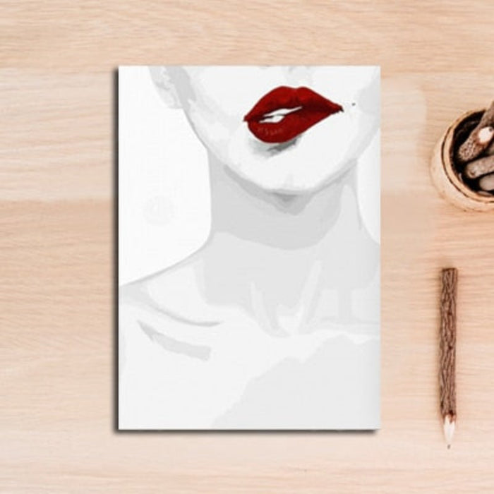 Makeup Fashion Beauty Red Lips  - Canvas Wall Art Painting