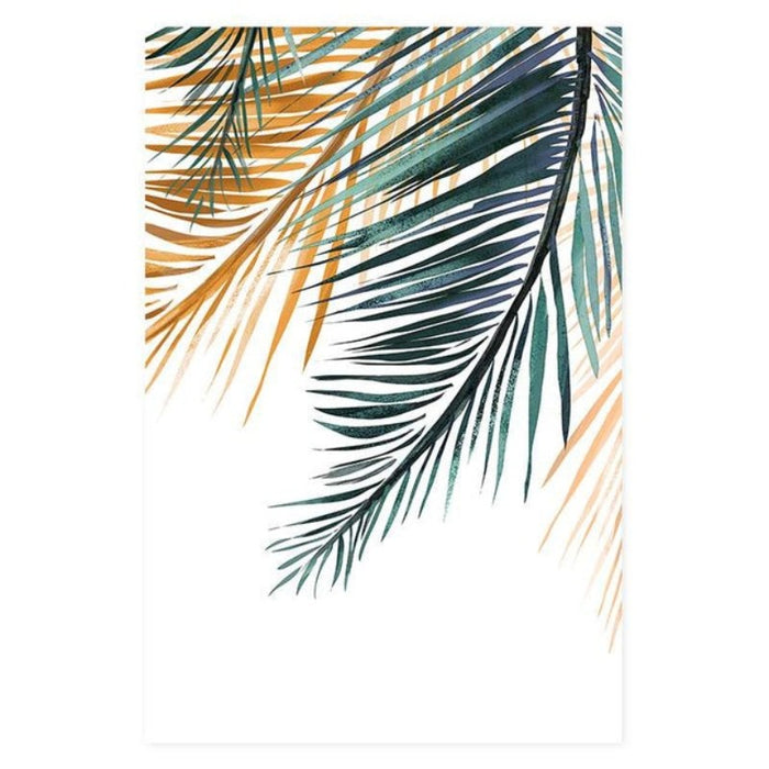 Modern Tropic Plants Leaves Print Poster - Canvas Wall Art Painting