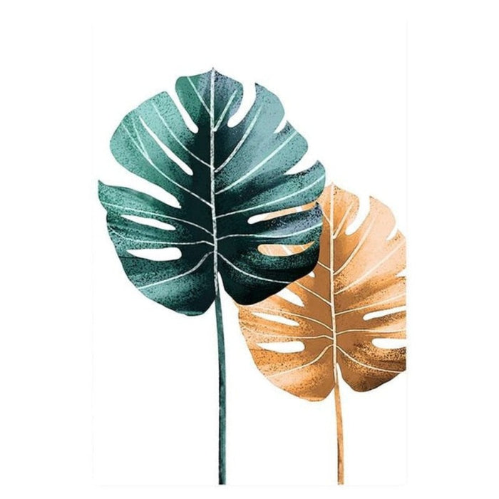 Modern Tropic Plants Leaves Print Poster - Canvas Wall Art Painting
