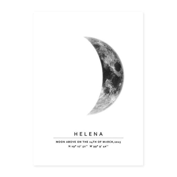 Personalized Moon Phase With Date - Canvas Wall Art Painting