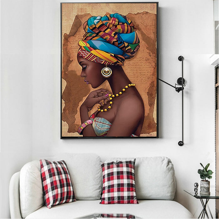 African Black Woman - Canvas Wall Art Painting