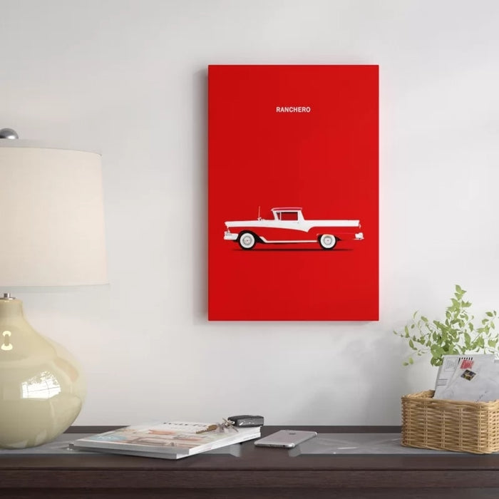 Red Ford Ranchero - Canvas Wall Art Painting