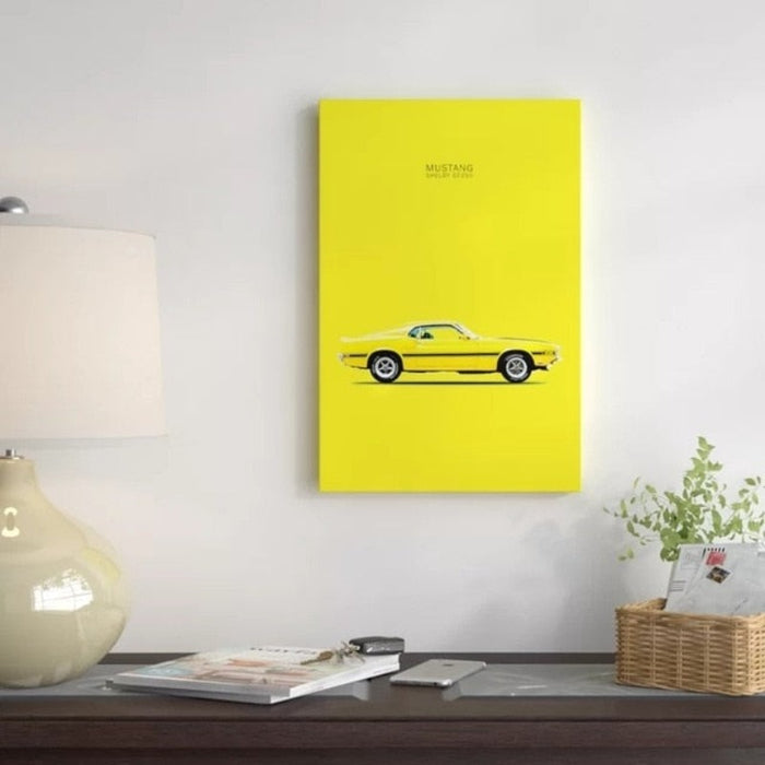 Yellow Ford Mustang Shelby - Canvas Wall Art Painting