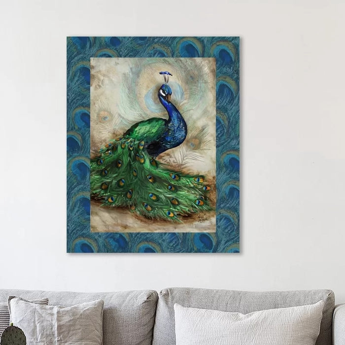 Blue And Green Peacock - Canvas Wall Art Painting