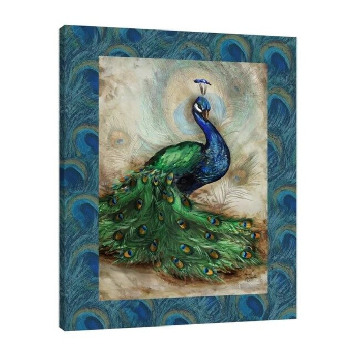 Blue And Green Peacock - Canvas Wall Art Painting