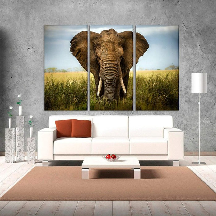 Central Elephant-Canvas Wall Art Painting
