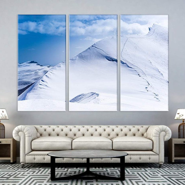 Steep Snow Mountain - Canvas Wall Art Painting